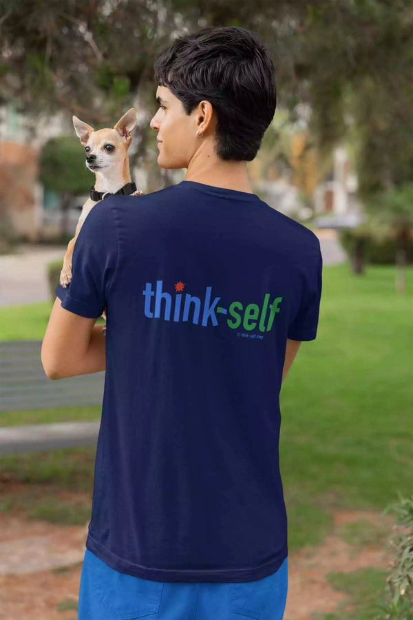 Unisex T-Shirt, Logo "think-self" 250x86mm Backside
