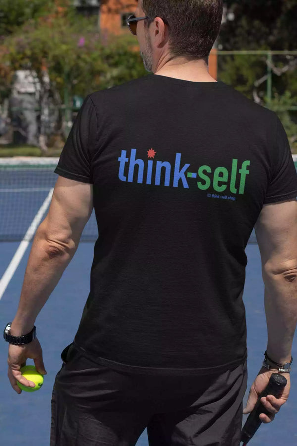 Unisex T-Shirt, Logo "think-self" 250x86mm Backside