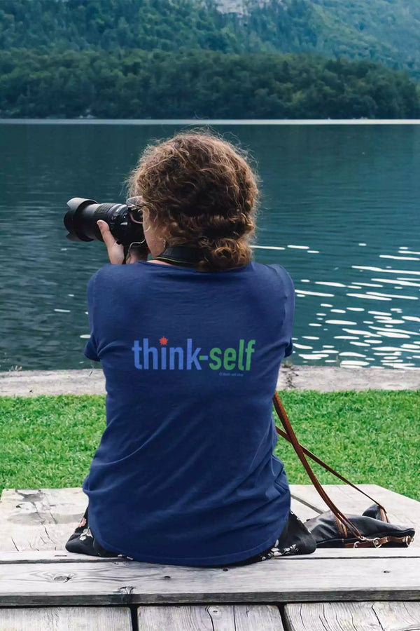 Unisex T-Shirt, Logo "think-self" 250x86mm Backside