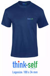 Unisex T-Shirt, Logo "think-self" 100x34mm Frontside