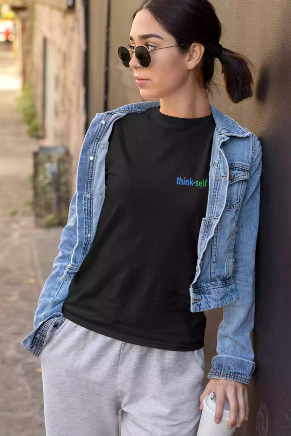 Unisex T-Shirt, Logo "think-self" 100x34mm Frontside