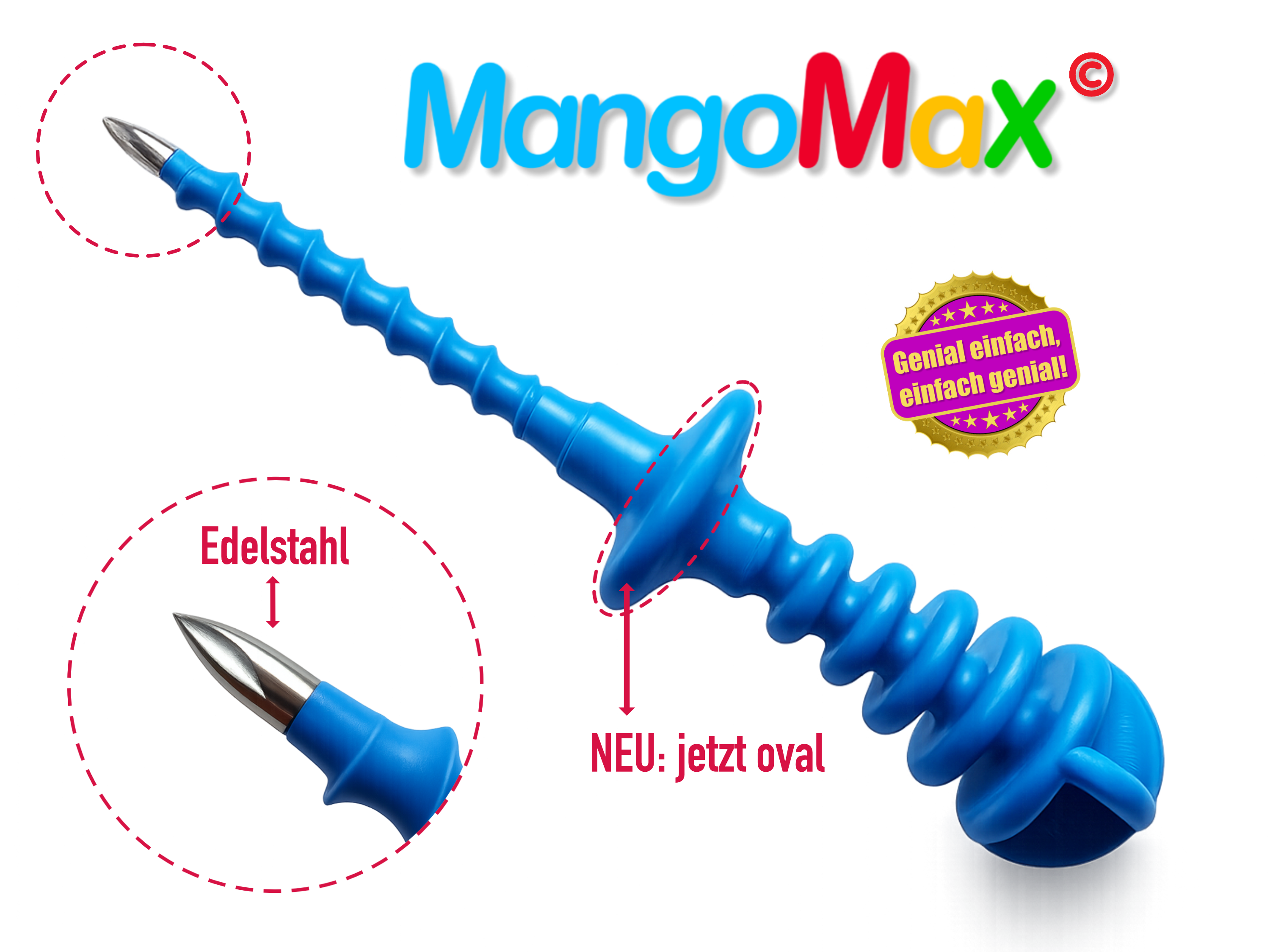 MangoMax 4.0 oval mit Edelstahlspitze