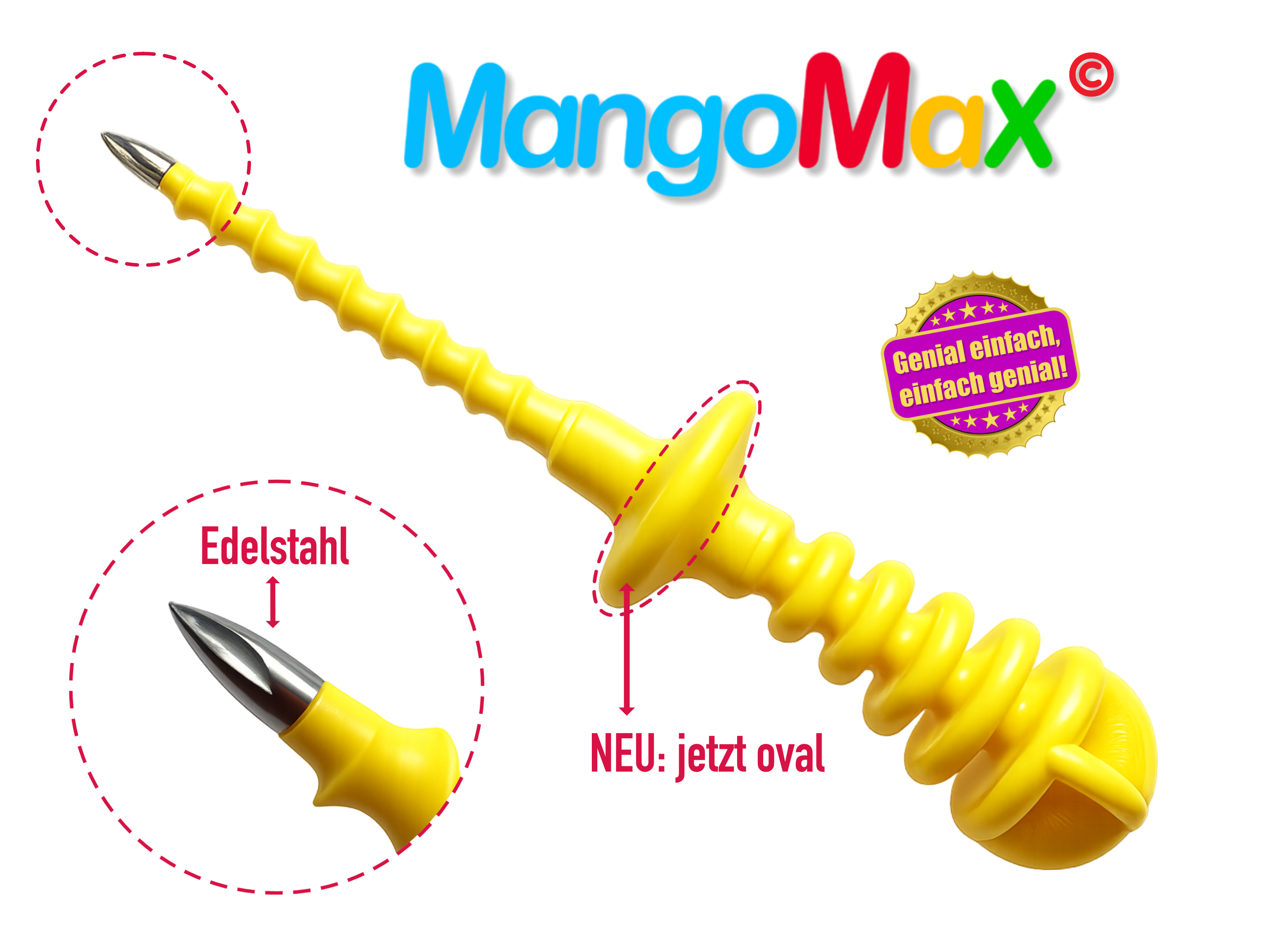 MangoMax 4.0 oval mit Edelstahlspitze